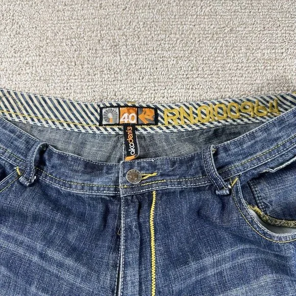 Akademiks Baggy Wide Leg Blue Hip-Hop Jeans Men’s Size 40 x 33 - Picture 3 of 7